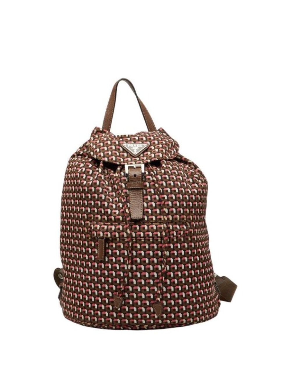 Prada Backpack Brown Pink Nylon Leather